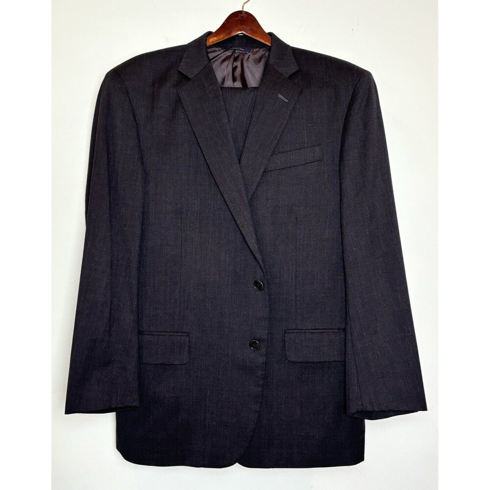 Mens Brooks Brothers 1818 Madison Estrato Charcoal Gray Wool Suit 45R